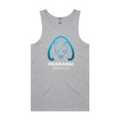 Blue and White Logo - Mens Lowdown Singlet