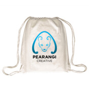 Blue and Black Logo - Drawstring Backpack